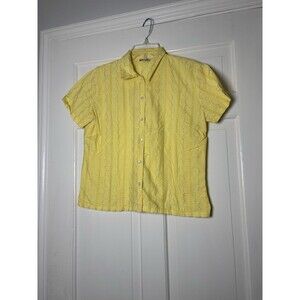 Accomplice Butter Yellow 100% Cotton Pointelle Short Sleeve Top